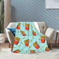 thumbnail image 2 of French Fries Fun Food Throw Blanket Super Soft Warm Bed Blankets for Couch Bedroom Sofa Office Car, All Season Cozy Flannel Plush Blanket for Girls Boys Adults, 80"X60", 2 of 4