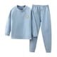 thumbnail image 1 of Gibobby Conjunto ropa interior Niños pequeños, niñas, invierno, manga larga, rayas, , estampados, tops, pantalones, 2 piezas, conjuntos, ropa, conjunto, pijamas cálidos（Azul， 2-3 Años), 1 of 4
