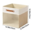 thumbnail image 4 of Yhmxh Linen Foldable Storage Bins with Clear Window, Storage Cubes Storage Organizer with 2 Handles, Closet Organizers and Storage Basket for Shelf Closet, Clothes, Cabinet (13x13x13 Inch), 4 of 7
