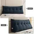 thumbnail image 6 of ANMINY Triangular Headboard Pillow with Side Pockets, Bed Rest Reading Pillow, Removable & Washable Cover, Wheat Ear Velvet Texture for Twin Beds, 6 of 8
