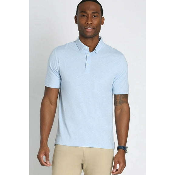 Jachs New York Men's Stretch Pima Cotton Blend Polo Shirt (Light Blue, XXL)