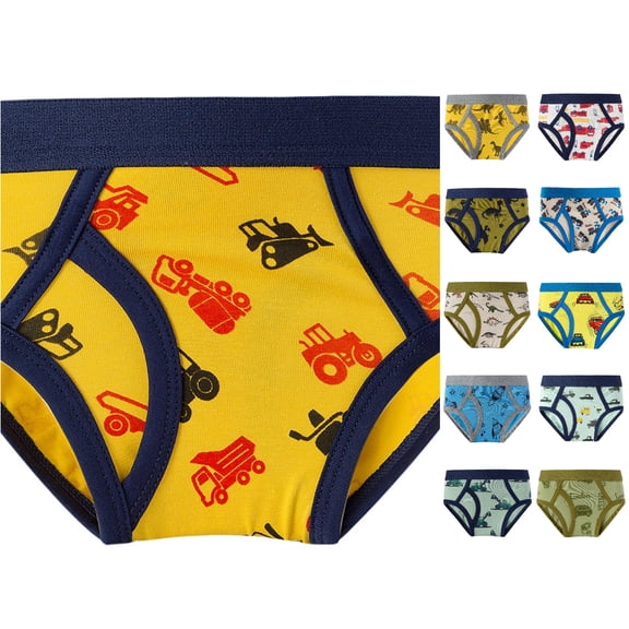 JCCXIN Kids Boys Underwear Cotton Soft Boxer Briefs Elastic Waist Cartoon Car Graphic Stretch Breathable Underpants Comfort Daily Wear,Navy,8-9 Years