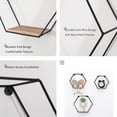 thumbnail image 5 of Wall Mounted Hexagonal Floating Shelves Black Set Of 3, 5 of 5
