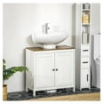 thumbnail image 2 of Bathroom Sink Cabinet, Floor Standing Under Sink Organizer, Freestanding Vanity with Adjustable Shelf, Double Door Storage, Antique White, 2 of 9