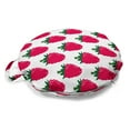 thumbnail image 1 of Fruit Round Floor Cushion with Handle, Repetitive Raspberries Arranged on a Plain Background Organic Foods, Decorative Pillow for Living Room & Dorms, 18" Round, Dark Pink Forest Green, by Ambesonne, 1 of 4