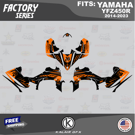 Kalair GFX Graphics Kit for Yamaha ATV YFZ 450R (2014-2023) Factory Series Kalair GFX Graphics Kit for Yamaha ATV YFZ 450R (2014-2023) Factory Series