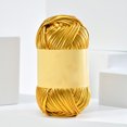 thumbnail image 4 of T-Shirt Yarn Metal Crochet Yarn for Bags Basket DIY Craft Glossy Yarn Shiny Cloth Knitting Yarn Apply Crocheting Handmade Projects 100 Grams/Roll Gold Yellow, 4 of 9