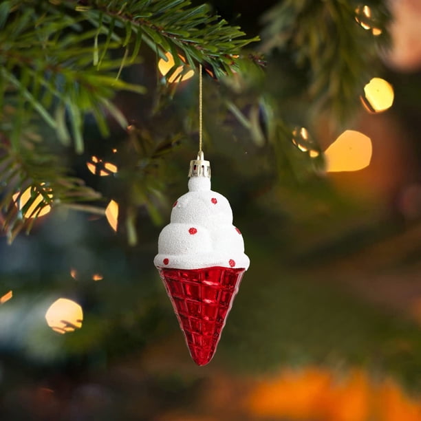 Adornos navideños indestructibles - 2 juegos de bolas colgantes de plástico rojo • Decoraciones irregulares con colgantes que caen • 4 tamaños para árbol y fiesta