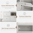 thumbnail image 3 of EDTara Tv Stand In Farmhouse Style, Accommodates Up To 80 Inch Tvs, Entertainment Console With 6 Storage Drawers and Open Shelf, 3 of 7
