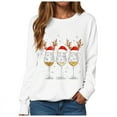 thumbnail image 6 of larppty Women's Oversized Ugly Christmas Sweatshirt Xmas Glass Print Graphic Vacation Tunic Sweater Shirt Christmas Graphic Pullover Top （White, M）, 6 of 6