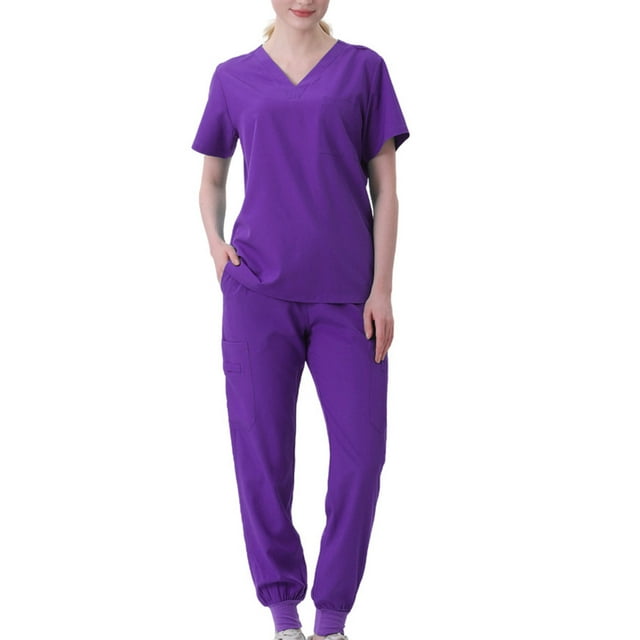 Cotton-Polyester Nurse Gowns, Short Sleeve Separate Set, Machine Washable, Comfortable Fit, For Healthcare Workers, Disposable Gowns, Lightweight Fabric, Hygienic Protection, Medical Uniforms,