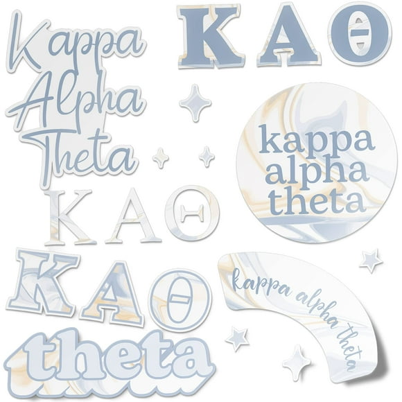 Kappa Alpha Theta Sorority Sticker Decal Laptop Water Bottle Car (Marble Sheet)