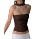 thumbnail image 2 of Tops de Tubo Y2K para Mujer, Sin Tirantes, Sin Mangas, para Salir, Ajustados, Sin Espalda, Estilo Bandeau, Ropa Estética. Marrón L, 2 of 7