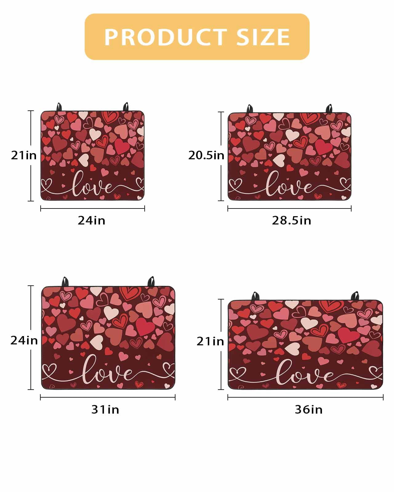 Large Induction Cooktop Protector Mat Valentine's Day Stove Top Covers for Electric Stove, Love Heart Modern Art Romantic Decorative Stove Burner Cover Mats, Glass Top Stove Cover