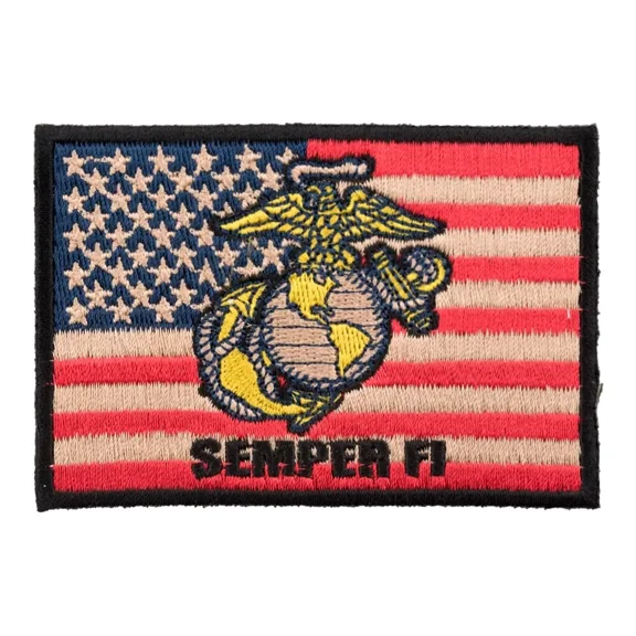 American Flag Marines EGA Patch, US Flag Patches