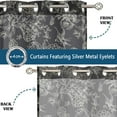 thumbnail image 4 of Vargottam Black Floral And Bird Print Sheer Curtains for Window & Door - 2 Panel Set, 84", Grommet Top, Light Filtering Georgette Drape for Living Room, Bedroom, or Office, 4 of 9