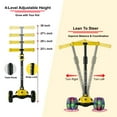 thumbnail image 6 of PRINIC 3 wheel Kick Scooter for Kids with Light-up Wheels and Adjustable Height for 2-7 Years Old Ages Girls Boys Toddlers & Children, Lean to Steer, Yellow, 6 of 10