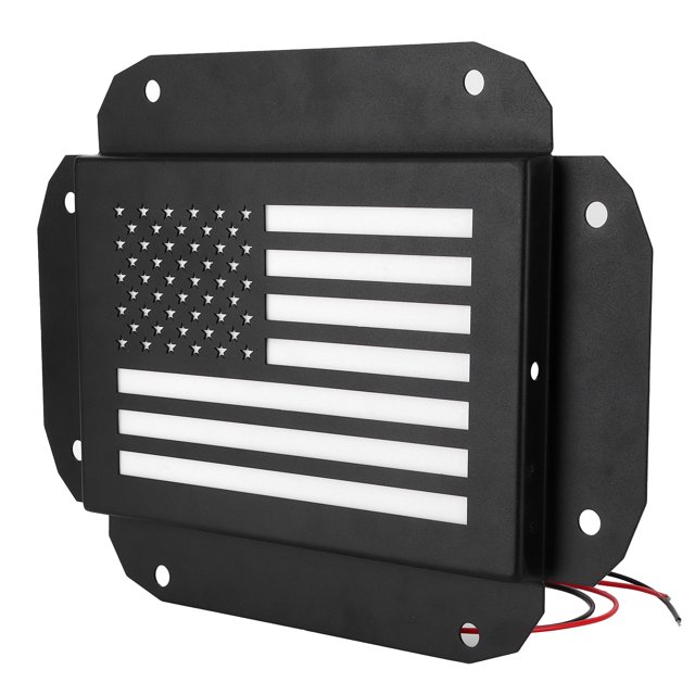 Placa LED para eliminar la rueda de repuesto del portón trasero con patrón de bandera de EE. UU., color rojo, compatible con Jeep JK 07-17