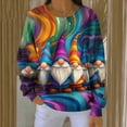 thumbnail image 4 of NuoCaiYun Women Mardi Gras Sweatshirts Carnival Long Sleeve Pullover Fashionable Purple Yellow Green Tops, 4 of 6