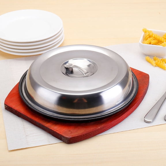 UPOUART Nonstick Metal Round Steak Plates Set for Catering, Serving, and Dining - Dinnerware for Home and Restaurant Use