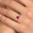 thumbnail image 4 of Gem Stone King 925 Silver and 10K Yellow Gold Red Ruby and Lab Grown Diamond Engagement Ring for Women | 1.30 Cttw | Round 6MM | Gemstone July Birthstone | Size 8, 4 of 6