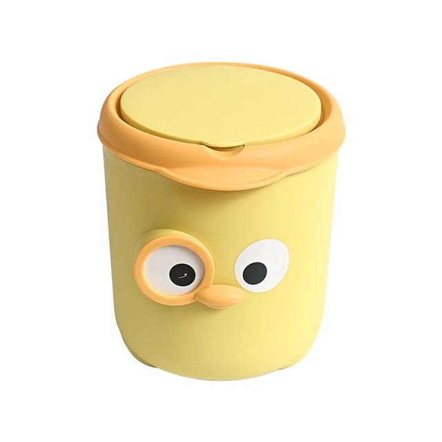 Small Trash Can with Lid, Desktop Trash Can with Sliding Cover, Compact Mini Wastebasket for Office Desk, Coffee Table, Bedroom Countertop, Foldable and Easy to Clean