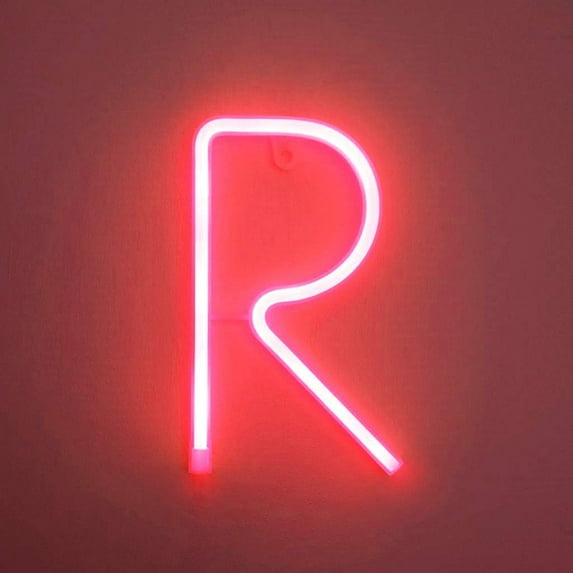 LINLIN Neon Sign, Letter Neon Signs Neon Alphabet Light Light Up LED Letters Lights Light Up Marquee Letters Lights Battery USB Red