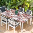 thumbnail image 2 of Red Onion Flowers Table Cloths for 3 Foot Rectangle Tables, Spring Watercolor Dandelion Floral Plants Patio Waterproof Elastic Fitted Tablecloths, Washable Rectangular Table Cover for Camping, 2 of 8