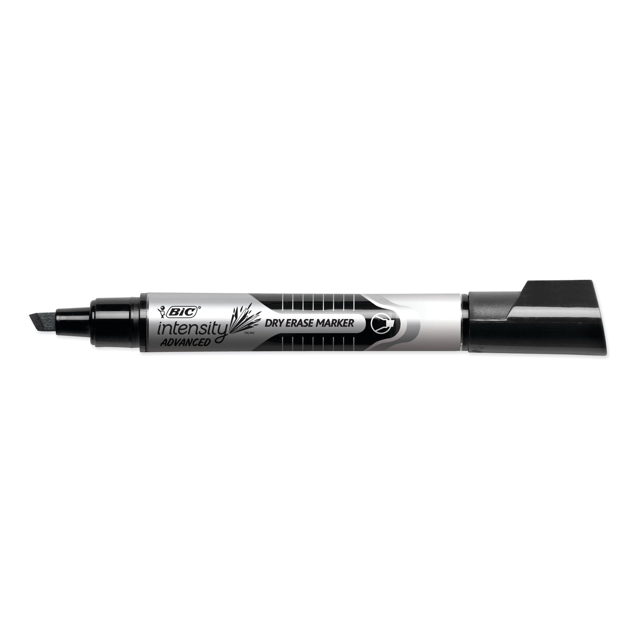 BIC Intensity Advanced Dry Erase Marker, Chisel Tip, Black, 24 Count