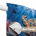 thumbnail image 2 of Coastal Turtle Kitchen Window Curtains, Swag Curtains Valance for Bedroom Living Room Bathroom, Turquoise Coral Tropical Ocean Animal Fish Rod Pocket Window Curtain Block Drapes 2 Panels 36"x63", 2 of 9