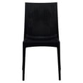 thumbnail image 3 of Modern Dining Chairs Set of 4 - Indoor Outdoor Stackable Patio Chairs - Stylish Weave Design, 3 of 9