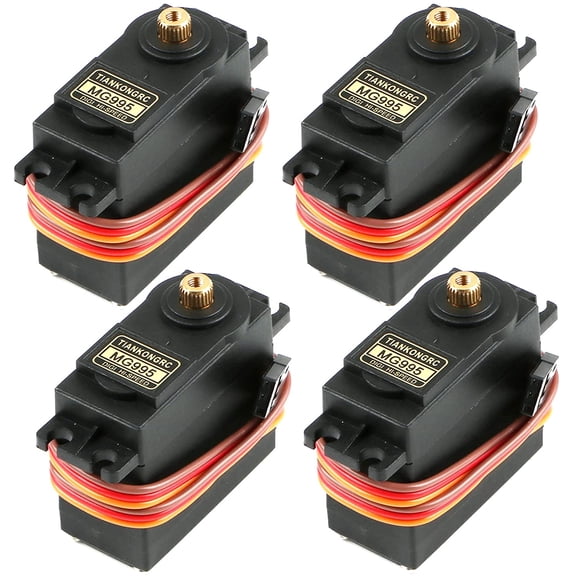 4Pcs Micro RC Toys Servo Motor 20kg MG995 Full Metal Gear Servo for RC Robot Arm Helicopter Airplane