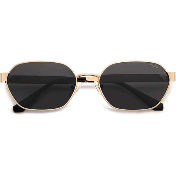 Trendy Polarized Hexagon Sunglasses for Women Men, UV400 Retro Rectangle Shades SJ1238