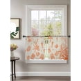 thumbnail image 2 of Sheer Curtains 45 Inch Length 2 Panels Set for Kitchen, Orange Coastal Starfish Semi Sheer Curtains for Windows, Farmhouse Nautical Coral Conch Voile Window Treatments Rod Pocket Curtain, 2 of 7