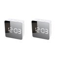 thumbnail image 4 of Naiovety Reloj despertador digital con superficie de espejo para sala de estar, proyector alimentado tipo c, relojes de Radio, brillo ajustable, tipo 1, Luz blanca tipo 1 2piezas Naiovety CBP441910, 4 of 6