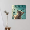 thumbnail image 3 of 12 Inch Wall Clock Battery Operated Square Clock for Office, Kitchen, Outdoor, Living Room,Cute Cat on Moon Blue Starry Galaxy Star Nebula Snow Mountain Simple, 3 of 4