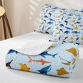 thumbnail image 4 of Erosebridal Blue Sharks Bed Spread Queen for Boys Girls, Cute Cartoon Sealife Queen Coverlet Set, 3 Pieces, 4 of 7