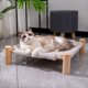thumbnail image 3 of Cama Elevada para Mascotas, Taburete para Perros y Gatos, Silla para Mascotas con Patas de Madera, Cama de Felpa para Mascotas, Sofá para Cachorros Gris, 3 of 6