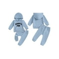 thumbnail image 2 of BemeyourBBs Toddler Baby Boy Daddy's Mini Outfits Letter Embroidery Long Sleeve Hoodie Sweatshirt Sweatpants Jogger Pants Set 2 Piece Sweatsuit Spring Fall Winter Clothes, 2 of 9