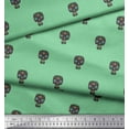 thumbnail image 2 of Soimoi Green Cotton Voile Fabric Tribal Skull Print Sewing Fabric Yard 42 Inch Wide, 2 of 3