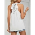 thumbnail image 5 of LAVA Women's Sleeveless Tie Halter Neck Summer Tops Casual Tank Top Blouse Shirts (White, XL), 5 of 7