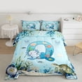 thumbnail image 2 of Feelyou Cartoon Axolotl Queen Comforter Set, Cartoon Letter Q Bedding Comforter Set, 3pcs, 2 of 8