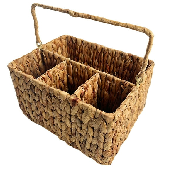 Homoyoyo Woven Storage Basket Set with Dividers Light Brown Kitchen Utensils Countertop Organizer Box