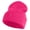 Magenta, variant on Breast Cancer Awareness Embroidered Patched 12 Inch Long Knitted Beanie - Olive OSFM