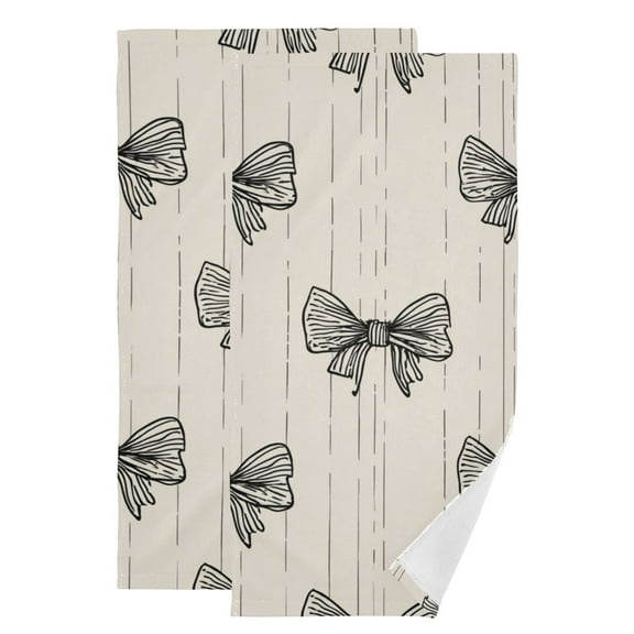 Doodle Bows Hand Towel Absorbent Bath Towels for Bathroom Sports Gym 28" x 14" Set of 2