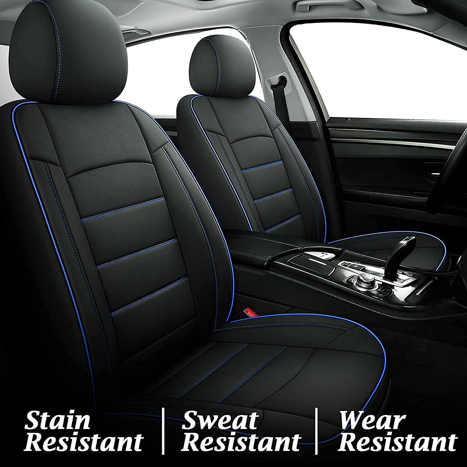2 x Fronts Heavy Duty Black Waterproof Car Seat Covers AUDI A6 
