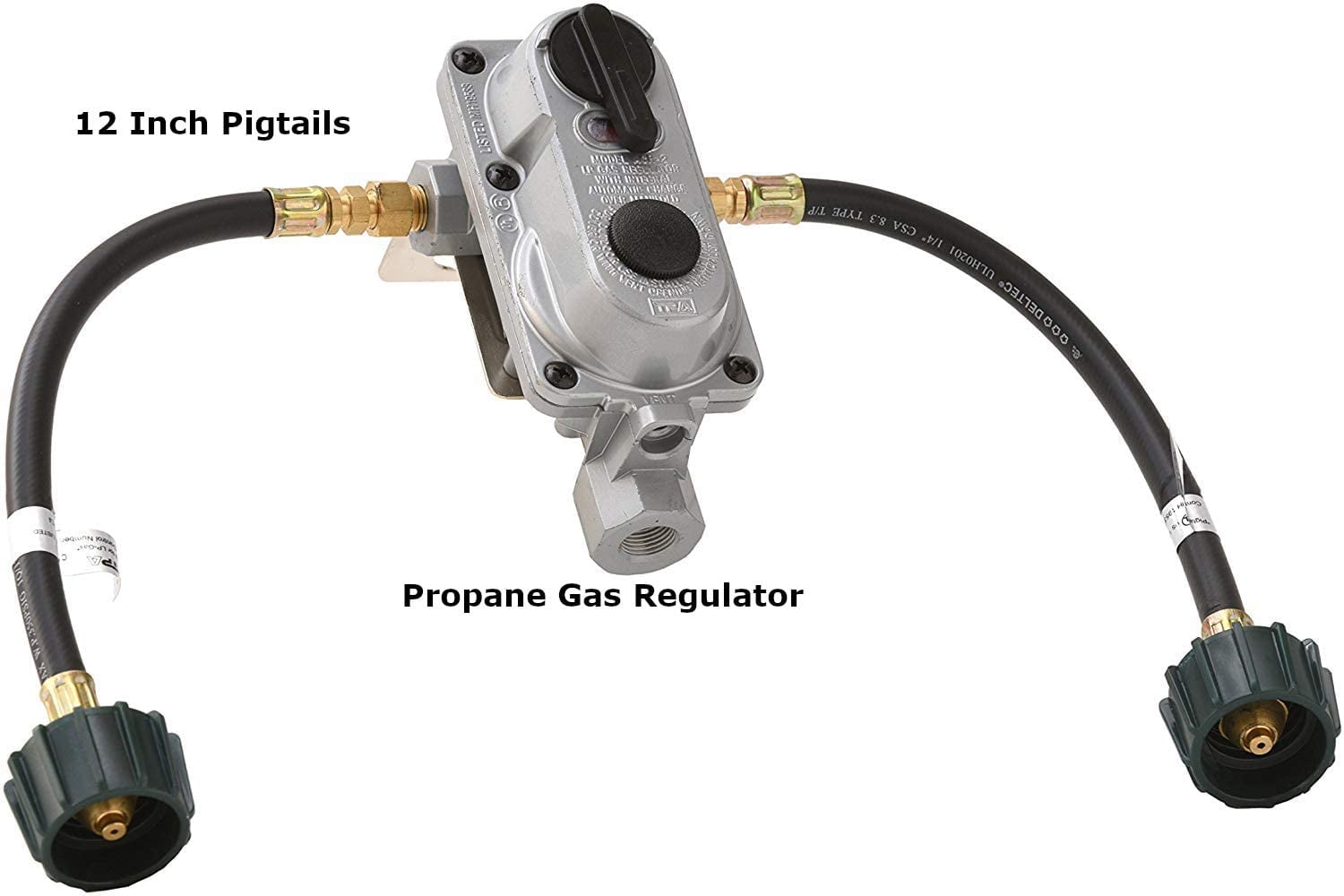 Propane Regulator Automatic Changeover Two Stage 10ft Stainless Hose QCC1 Type 1 