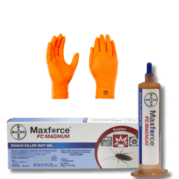 Magnum Premium Roach Gel, Renowned for its Efficacy in combating Cockroaches, Compatible with USA Supply Branded Chemical Resistant Gloves