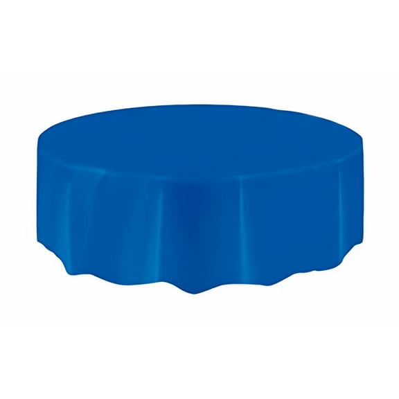 Unique Royal Blue Plastic Party Tablecloth Round 84-inch (Pack of 5)