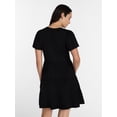 thumbnail image 4 of Time and Tru Women's and Women’s Plus Cotton Swing Dress with Short Sleeves, Sizes XS-4X, 4 of 7